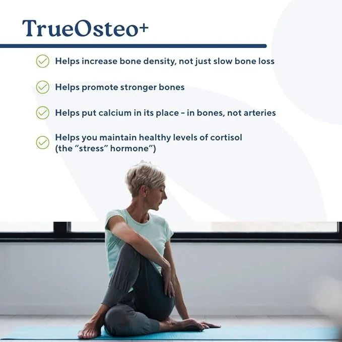 True-Osteo+ Plant-Based Supplement for Bone Strength D3, Vitamin K2, Silicon, (360 Veggie