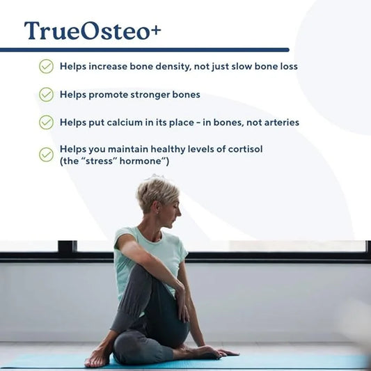 True-Osteo+ Plant-Based Supplement for Bone Strength D3, Vitamin K2, Silicon, (360 Veggie