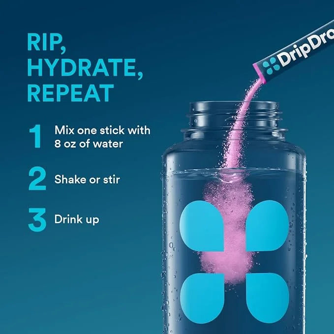DripDrop Hydration - Berry - Electrolyte Drink Mix Single Serve Powder Packets | Non-GMO, Gluten Free, Vegan | 32 Sticks -...
