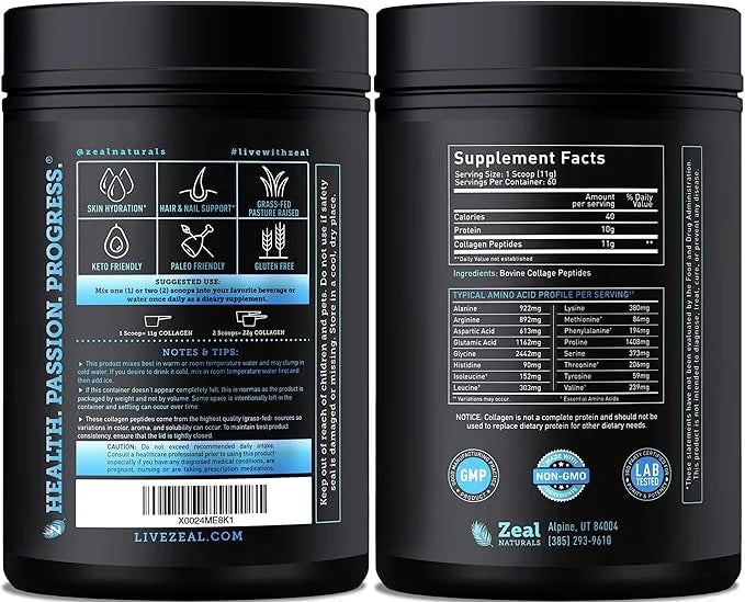 Pure Collagen Peptides Powder (11g 60 Servings)