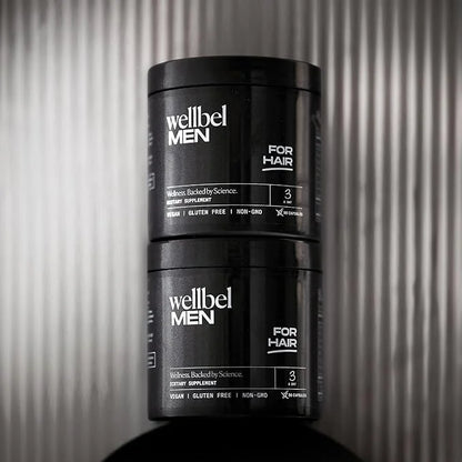 WELLBEL Men Clean Supplement for Hair, Skin, and Nails, Vegan, Gluten Free and Non GMO 90 Count - 3 Pack - Product Image