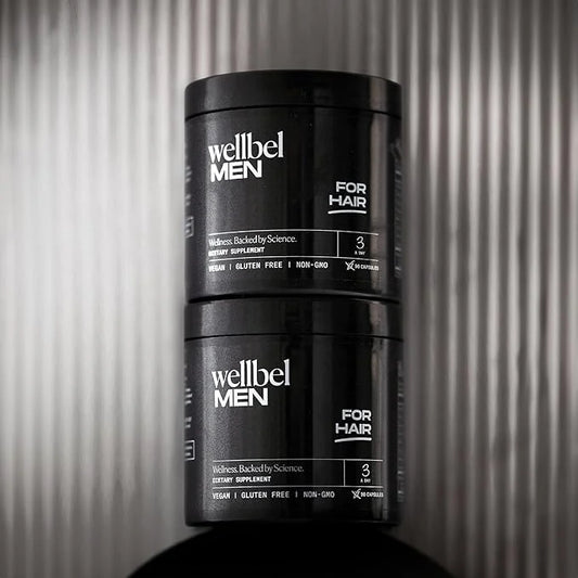WELLBEL Men Clean Supplement for Hair, Skin, and Nails, Vegan, Gluten Free and Non GMO 90 Count - 3 Pack - Product Image