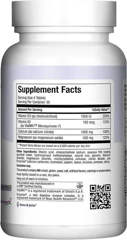 Calcium with Vitamin D3, K2 and Magnesium 120 Tablets