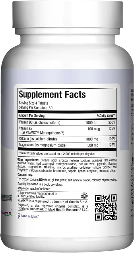 Calcium with Vitamin D3, K2 and Magnesium 120 Tablets