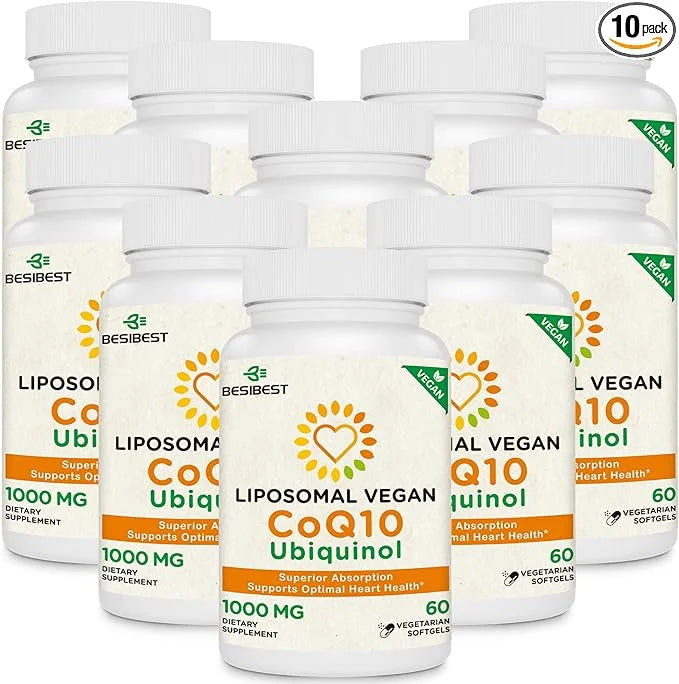 1000mg Liposomal CoQ10 Ubiquinol, 600 Vegan CoQ10 Supplement, Q10 for