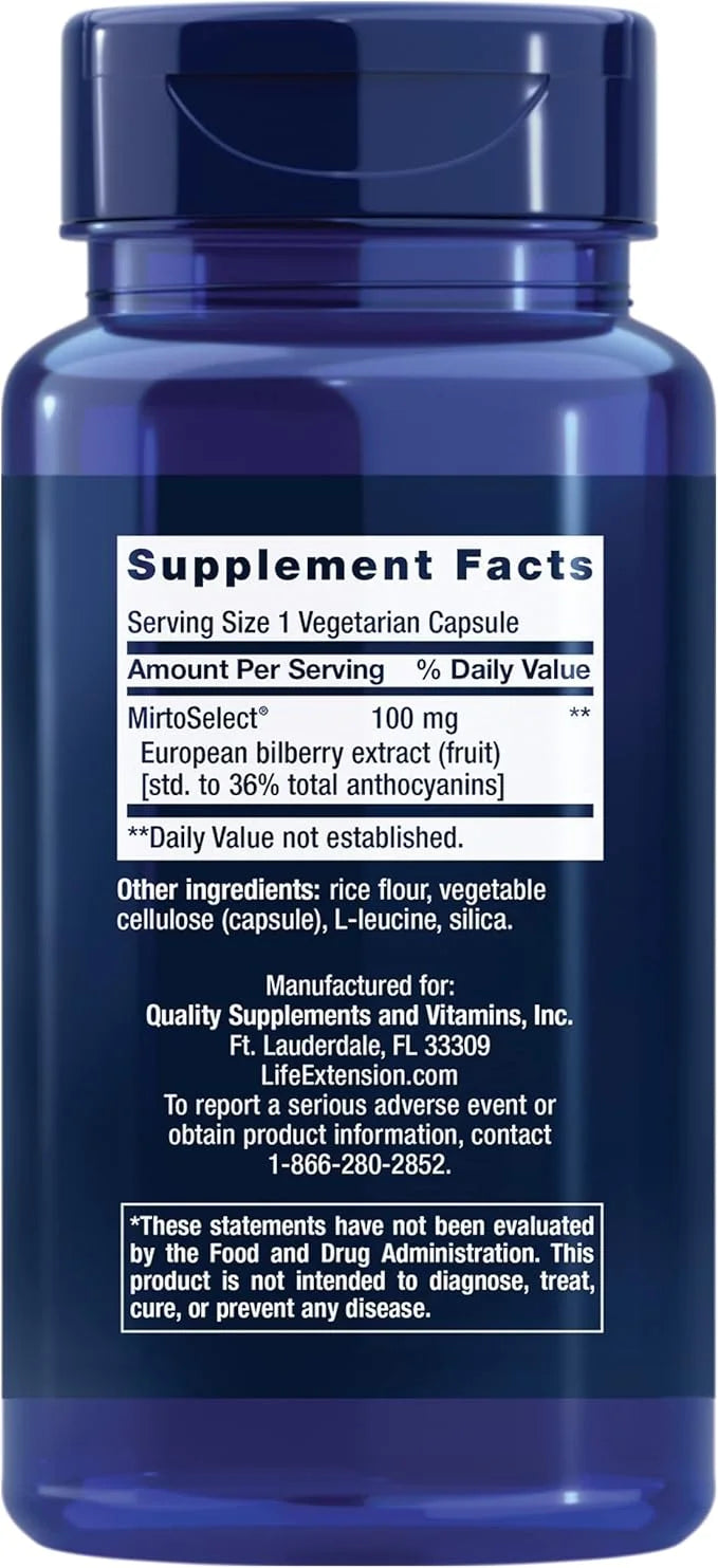 Life Extension Standardized European Bilberry Extract 100 mg 90 Capsules