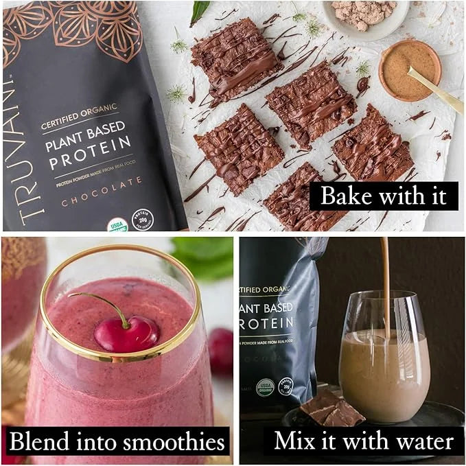 Truvani Vegan Pea Protein Powder | Chocolate | 20g Organic Plant Based Protein | 10 Servings | Keto | Gluten & Dairy Free ...