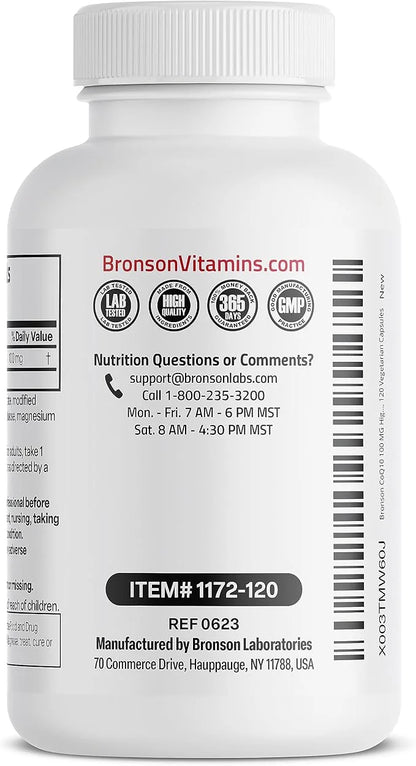 Bronson CoQ10 100 MG High Potency 120 Vegetarian