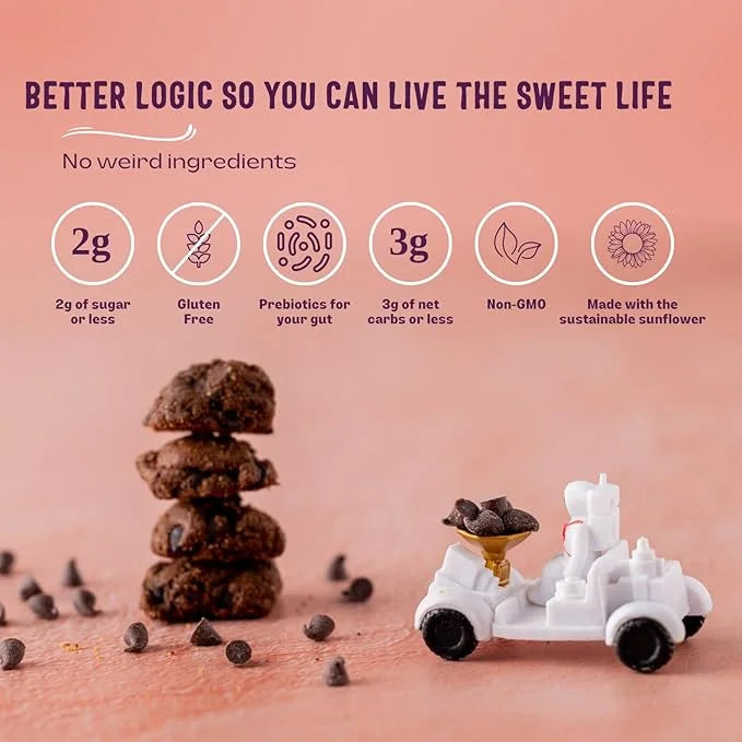Sweet Logic Mini Cookies - Double Chocolate Brownie Cookies - Nut Free - Gluten Free Snacks - Keto - High Fiber - Non-GMO ...