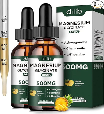(2 Pack) Magnesium Glycinate Supplement, Magnesium 500mg Ashwagandha,