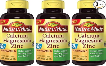 Nature Made Calcium, Magnesium & Zinc 300 Ct (3 Pack 300)
