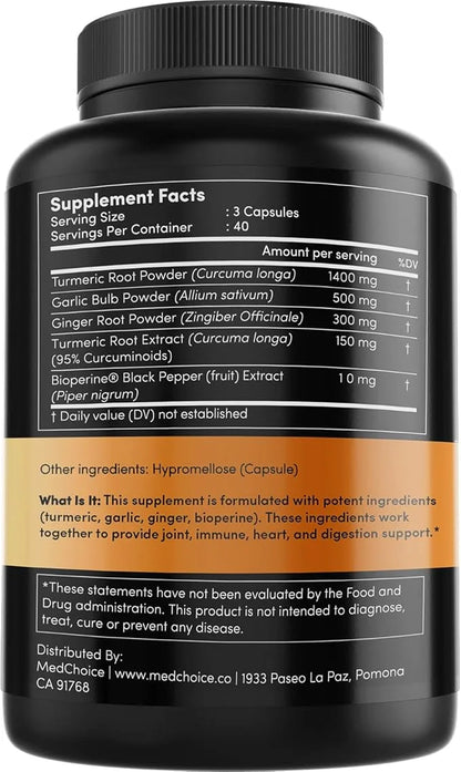 4-in-1 Turmeric and Garlic Supplements 2360 mg (360 ct) 3)
