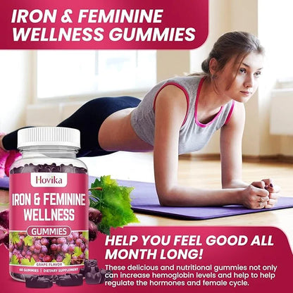 Iron & Hormone Balance for Women Gummies, 40mg Iron Supplement Anemia with multivitamin for Women, Zinc, Selenium, Iodine ...