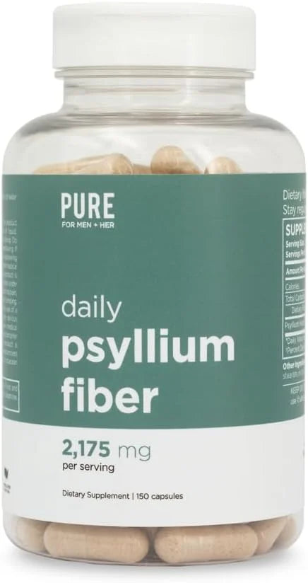 Daily Psyllium Husk Fiber Supplement by 2,175mg Per 150 Capsules