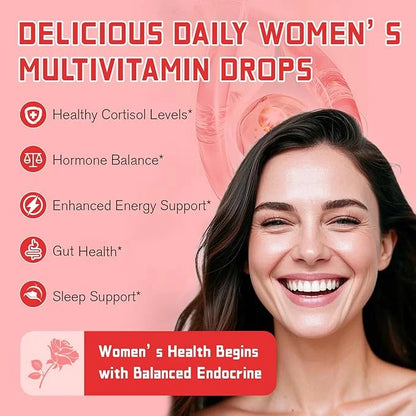 Women Endocrine Superfood Supplement Liquid Drops, Supports Healthy Cortisol Levels, Hormonal Balance, Gut Health, Mood, S...