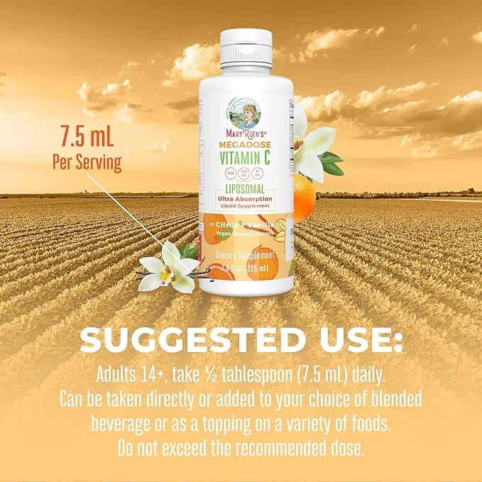 Liposomal Vitamin C by MaryRuth's 500mg | 30 Servings