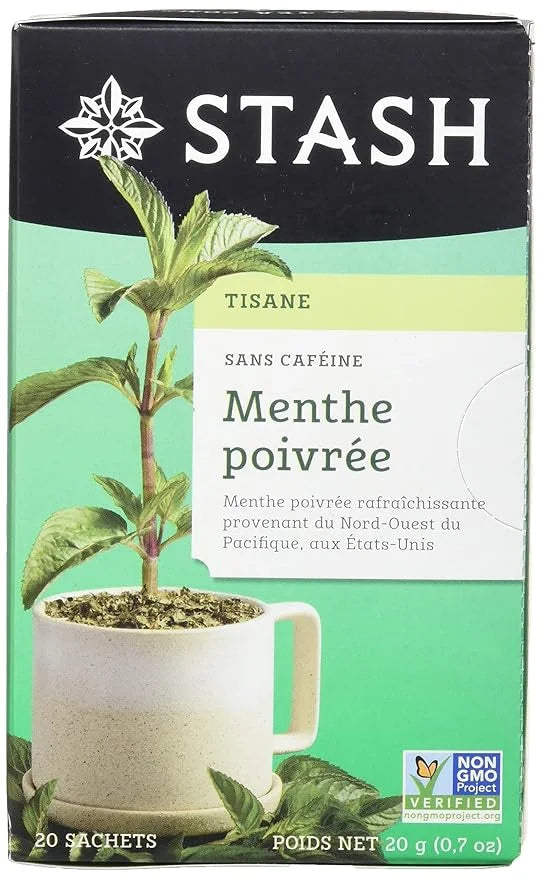 Stash Tea Peppermint Herbal Tea - Naturally Caffeine Free, Non-GMO Project Verified Premium Tea with No Artificial Ingredi...