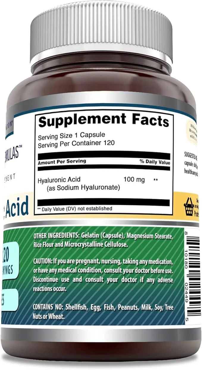 Amazing Formulas Hyaluronic Acid 100 Mg Capsules Supplement | Non-GMO | Gluten Free | Made in USA (1 Pack, 120 Count) - Pr...