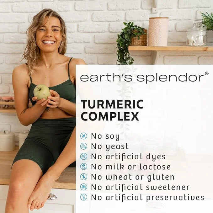 Earth's Splendor Turmeric Complex 500mg 90 Capsules 1.5 Month