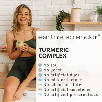 Earth's Splendor Turmeric Complex 500mg 90 Capsules 1.5 Month