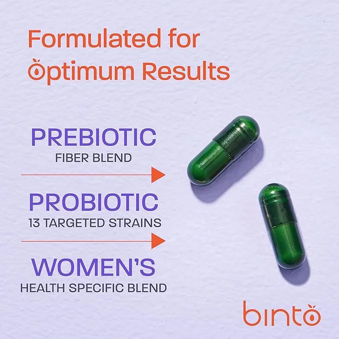 Binto Reset Synbiotic Advanced Pre and Probiotic Supplement for Women - Supports Digestive Health, Boosts Immunity, and Pr...