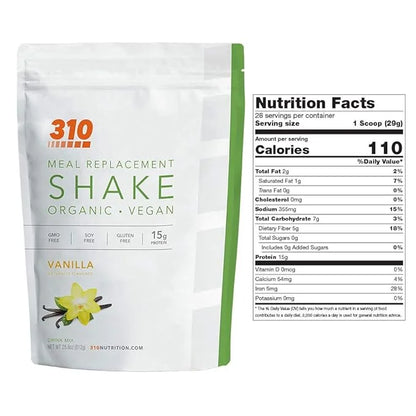 310 Nutrition - Vegan Organic Plant 0 Grams 28 Servings