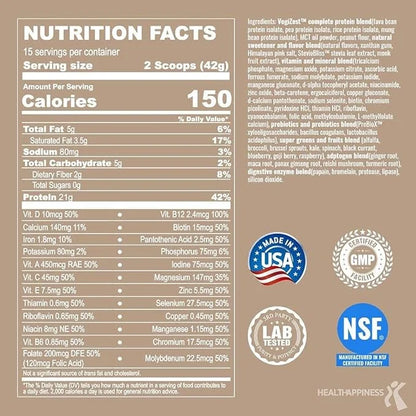 UpNourish Peanut Butter Vegan Protein Powder 54 Superfoods Powder,1.5 Billion CFU Probiotics 21g Plant Based Protein,No Su...