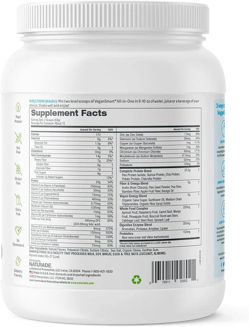 Vegansmart Naturade Plant Based Vegan Protein Powder (15 Servings)
