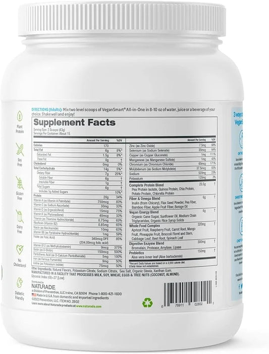 Vegansmart Naturade Plant Based Vegan Protein Powder (15 Servings)