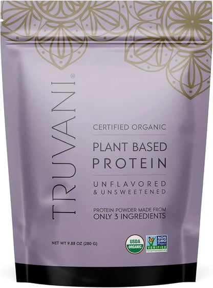 Truvani Vegan Pea Protein Powder | Unflavored | 20g Organic Plant Based Protein | 10 Servings | Keto | Gluten & Dairy Free...