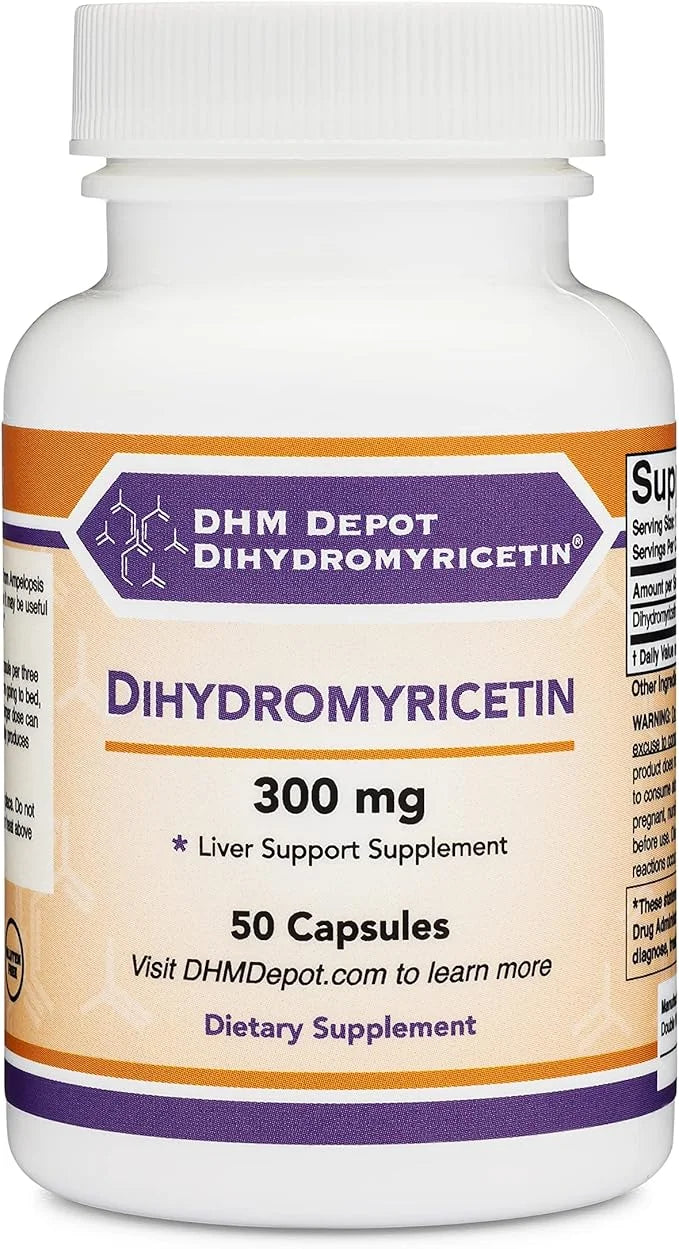 Dihydromyricetin (DHM) 50 Capsules, 300mg, Liver Support Supplement (Third Party Tested)(DHM Depot) Non GMO, Gluten Free (...