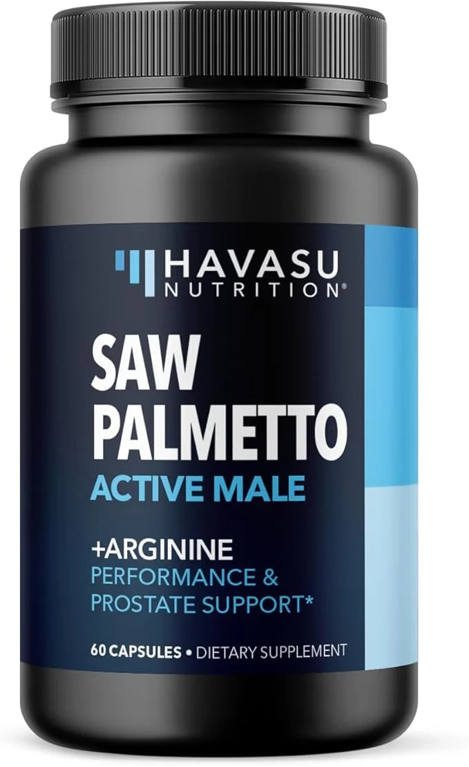 Saw Palmetto 500mg and L-Arginine 500 mg - Prostate Health and Nitric Oxide Supplements for Men - 60 Count - Urinary Funct...