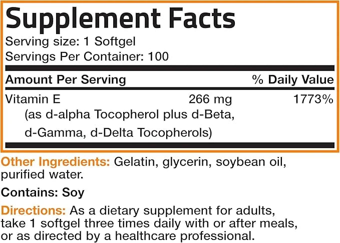 Bronson Natural Vitamin E Complex 400 100 Softgels