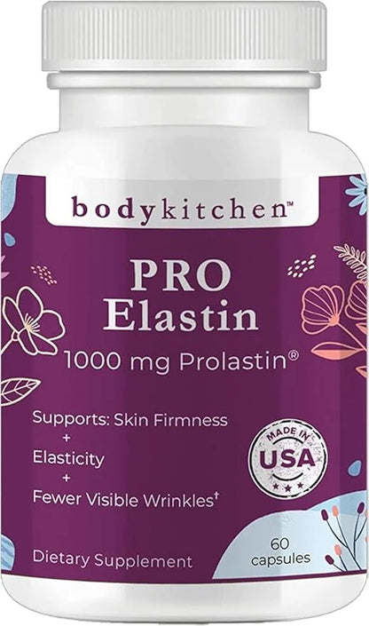 Body Kitchen Pro-Elastin, 1000 mg Elastin Supplement, Help Reduce Signs of Aging, Improved Skin Health, Firmness & Elastic...