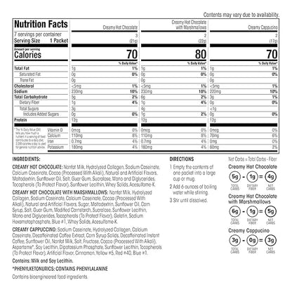 Wonderslim Protein Hot Drink, Variety Pack, Low Sugar, Low Carb, Keto Friendly & Gluten Free (7ct) - Product Image