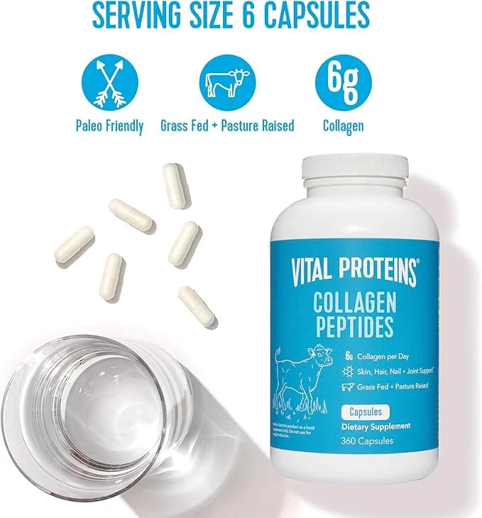 Vital Proteins Collagen Pills Supplement (Type 360 Collagen 3300mg Serving