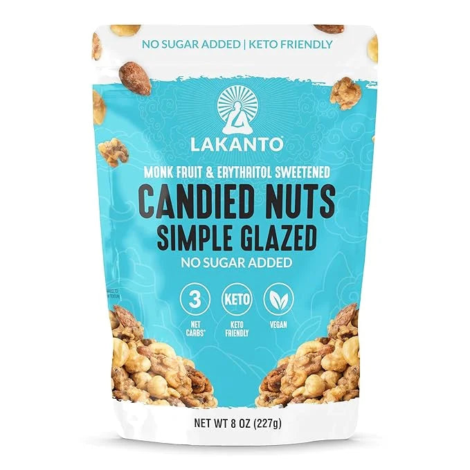 Lakanto Candied Nuts Simple Glazed - No Sugar Added, Sweetened with Monk Fruit, 3 Net Carbs, Keto Diet Friendly, Vegan, On...