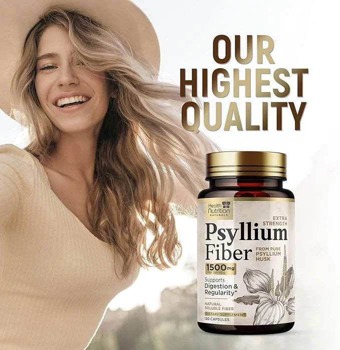 High Absorption Psyllium Husk Capsules 1500mg 120 Fiber