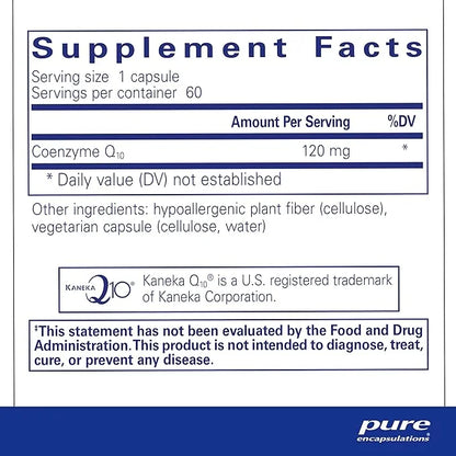 Pure Encapsulations CoQ10 120 mg Q10 Supplement 60 Capsules