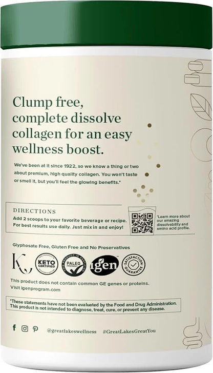 Great Lakes Wellness Collagen Peptides Powder 16oz -