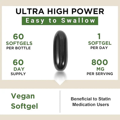 Liposomal CoQ10 800mg Ubiquinol Softgel, Max Q10, Ubiquinol CoQ10 Supplement CoQ10 800mg, 800mg, 120 120 Vegan