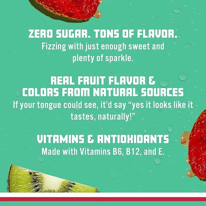 Sparkling Ice, Kiwi Strawberry Sparkling Water, Zero Sugar Flavored Water, with Antioxidants and Vitamins, Zero Sugar, 17 ...