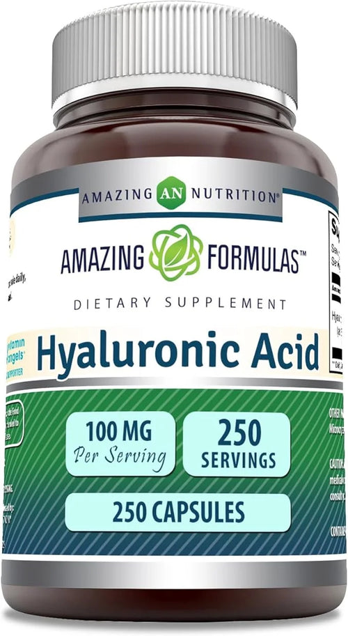 Amazing Formulas Hyaluronic Acid 100mg 250 Capsules Supplement | Non GMO | Gluten Free | Made in USA - Product Image