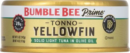 Bumble Bee Prime Tonno Tuna In Olive Oil, 5 oz Can (Pack of 3) - Premium Wild Caught Yellowfin Ahi Tuna - 28g Protein Per ...