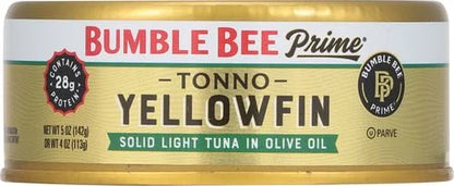 Bumble Bee Prime Tonno Tuna In Olive Oil, 5 oz Can (Pack of 3) - Premium Wild Caught Yellowfin Ahi Tuna - 28g Protein Per ...