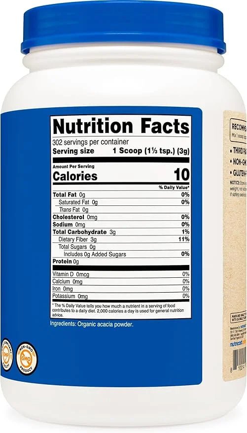 Nutricost Organic Acacia Fiber Powder (2 LB)