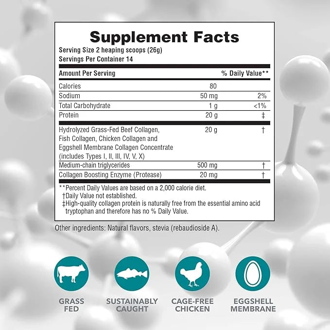 Natures Plus Collagen Peptides, Vanilla 0.8 lb 14 Servings