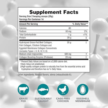 Natures Plus Collagen Peptides, Vanilla 0.8 lb 14 Servings