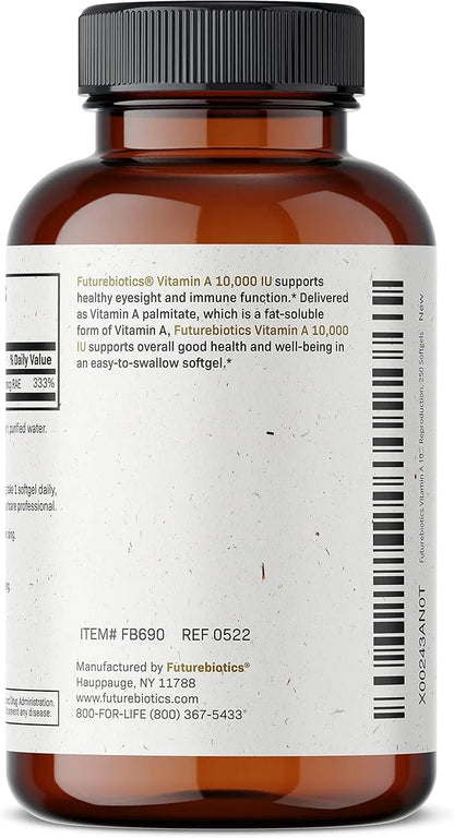 Futurebiotics Vitamin A 10,000 IU Premium 250 Softgels