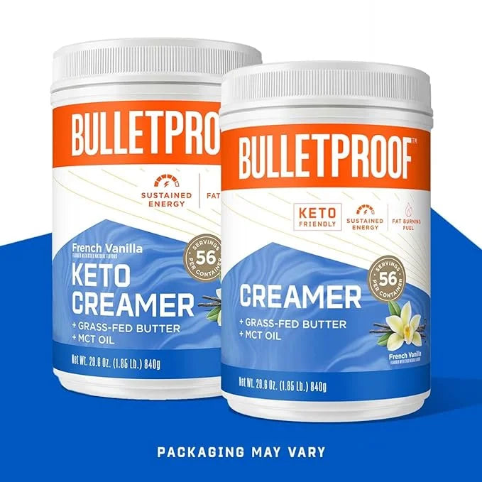 Bulletproof French Vanilla Creamer, 29.6 Ounces, Keto Coffee Creamer with MCT Oil and Grass-Fed Butter, Value Offering, Pa...